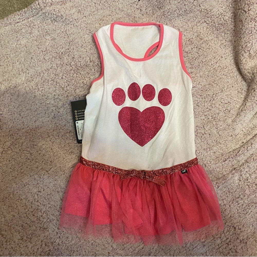 Hotel Doggy pink paw print dress outfit NWT size large - Picture 10 of 10